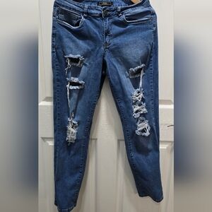 Distressed Blue Jeans
